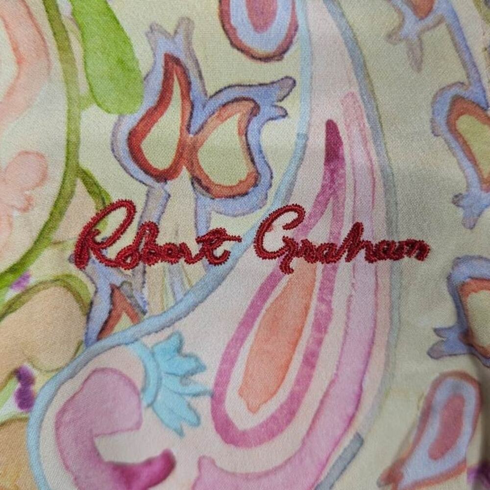 Robert Graham 100% silk Pastel Paisley Silk Tank Top in Pink, Blue, Green - Picture 5 of 12
